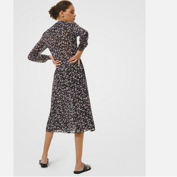 Michael Kors Floral Georgette Shirtdress Orchid Haze - Picture 5 of 5
